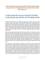 Triết lý phát triển trong tư tưởng Hồ Chí Minh về độc lập dân tộc gắn liền với Chủ Nghĩa Xã Hội Ý nghĩa triết lý với Việt Nam ngày nay