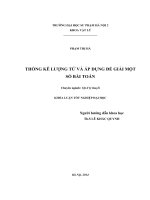 THỐNG KÊ LƯỢNG TỬ VÀ ÁP DỤNG ĐỂ GIẢI MỘT SỐ BÀI TOÁN