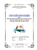 SKKN Các phương pháp lập công thức phân tử của hợp chất hữu cơ dành cho học sinh THCS