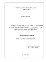 NGHIÊN CỨU ĐẶC TRƯNG CẤU TRÚC VÀ TÍNH CHẤT DẪN ION LITI CỦA PEROVSKITE La (23)xLi3xTiO3 (x = 0,11) CHẾ TẠO BẰNG PHẢN ỨNG PHA RẮN