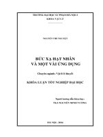 Bức xạ hạt nhân và một vài ứng dụng