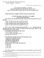 Các câu hỏi trắc nghiệm  vấn đáp Hội Thi Truyền Thống Hè