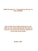 Đánh giá hiện trạng ô nhiễm nguồn nước do nuôi trồng thuỷ sản, vấn đề xâm nhập mặn tỉnh Quảng Trị và đề xuất các giải pháp góp phần phát triển kinh tế xã hội và bảo vệ môi trường