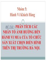 Các nhân tố tác động đến hành vi mua của tôt chức sản xuất