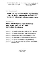Đánh giá, dự báo tác động môi trường do các hoạt động phát triển KTXH trong quá trình thực hiện qui hoạch chung