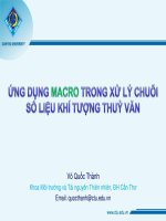 Nội dung chuyên đề khoa học về “Ứng dụng MACRO trong xử lý chuỗi khí tượng”