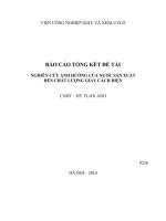 Nghiên cứu ảnh hưởng của nước sản xuất đến chất lượng giấy cách điện