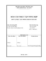 báo cáo thực tâp tổng hợp khoa khách sạn du lịch tại Phòng khám Vietlife