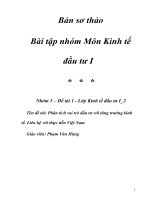 Phân tích vai trò đầu tư với tăng trưởng kinh tế. Liên hệ với thực tiễn Việt Nam