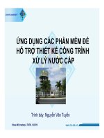 Nội dung chuyên đề khoa học về “Ứng dụng các phần mềm để hỗ trợ thiết kế công trình xử lý nước cấp”.