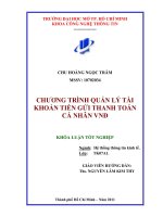 Chương trình quản lý tài khoản tiền gửi thanh toán cá nhân VNĐ