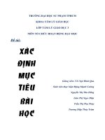 TIỂU LUẬN TỔ CHỨC HOẠT ĐỘNG DẠY HỌC Xác định mục tiêu bài học