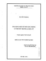 Ứng dụng một số thế năng trong lí thuyết trường lượng tử