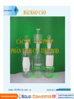 Nội dung chuyên đề Các phương pháp phân tích BOD