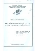 Hoạt động thanh toán bù trừ tại VPbank chi nhánh TP  hồ chí minh