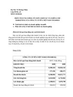 PHÂN TÍCH TÀI CHÍNH, TỔ CHỨC,NHÂN SỰ VÀ CHIẾN LƯỢC MARKETING CỦA CÔNG TY CP SỮA VIỆT NAM VINAMILK