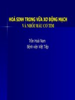 Bài giảng HOÁ SINH TRONG VỮA XƠ ĐỘNG MẠCH