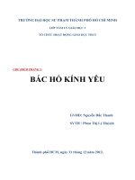 TIỂU LUẬN TỔ CHỨC HOẠT ĐỘNG GIÁO DỤC chuyên đề BÁC HỒ KÍNH YÊU