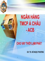 Tìm hiểu cho vay thời lạm phát tại ngân hàng Thương Mại cổ phần Á Châu ACB