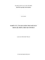 LUẬN ÁN TIẾN SĨ NGHIÊN CỨU VÀ ỨNG DỤNG DÒNG PHUN RỐI XOÁY TRONG HỆ THỐNG THIẾT BỊ TƯỚI PHUN