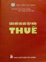 Câu hỏi và bài tập môn thuế