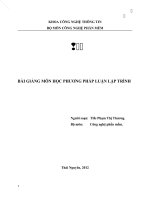 BÀI GIẢNG môn học PHƯƠNG PHÁP LUẬN lập TRÌNH