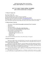 ĐỀ CƯƠNG DÀNH CHO CAO HỌC Xử lí chất thải nông nghiệp