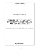 tìm hiểu hệ tư vấn và xây dựng hệ tư vấn cho trang web học toán online