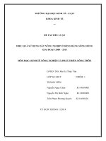 HIỆU QUẢ sử DỤNG đất NÔNG NGHỆP ở ĐỒNG BẰNG SÔNG HỒNG GIAI đoạn 2000 – 2013