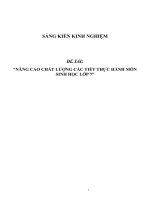 Nâng cao chất lượng các tiết thực hành môn Sinh học lớp 7