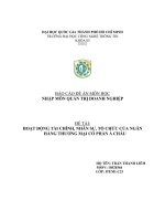 HOẠT ĐỘNG TÀI CHÍNH, NHÂN SỰ, TỔ CHỨC CỦA NGÂN HÀNG THƯƠNG MẠI CỔ PHẦN Á CHÂU