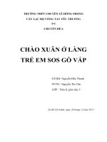 TIỂU LUẬN TỔ CHỨC HOẠT ĐỘNG GIÁO DỤC chuyên đề CHÀO XUÂN Ở LÀNG TRẺ EM SOS GÒ VẤP