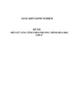 SKKN Rèn kỹ năng tính theo phương trình Hoá học lớp 8