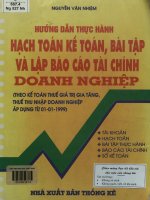 Hướng dẫn thực hành hạch toán kế toán, bài tập và lập báo cáo tài chính doanh nghiệp