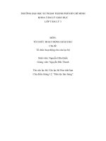 TIỂU LUẬN TỔ CHỨC HOẠT ĐỘNG GIÁO DỤC chuyên đề Tổ chức hoạt động cho câu lạc bộ