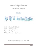 TIỂU LUẬN TỔ CHỨC HOẠT ĐỘNG GIÁO DỤC chuyên đề Học Tập Và Làm Theo Thư Bác