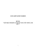 Giúp học sinh rèn luyện kỹ năng viết tiếng Anh lớp 7