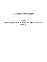 Tích hợp giáo dục môi trường trong môn Công nghệ 10