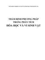 THẨM ĐỊNH PHƯƠNG PHÁP TRONG PHÂN TÍCH HÓA HỌC VÀ VI SINH VẬT