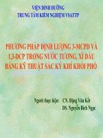 PHƯƠNG PHÁP ĐỊNH LƯỢNG 3-MCPD VÀ 1,3-DCP TRONG NƯỚC TƯƠNG, XÌ DẦU BẰNG KỸ THUẬT SẮC KÝ KHÍ KHỐI PHỔ