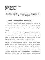 Tìm hiểu hoạt động kinh doanh của tổng công ty tài chính dầu khí Việt Nam