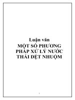 Luận văn Một số phương pháp xử lý nước thải dệt nhuộm