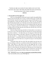 “ĐÁNH GIÁ HIỆU QUẢ KINH tế HOẠT ĐỘNG sản XUẤT mía NGUYÊN LIỆU ở QUY mô NÔNG hộ TRÊN địa bàn xã PHI hải, HUYỆN QUẢNG UYÊN, TỈNH CAO BẰNG”
