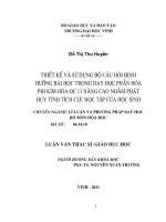 Thiết kế và sử dụng bộ câu hỏi định hướng bài học trong dạy học phần hoá  phi kim hóa học 11 nâng cao