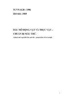 DẦU MỠ ĐỘNG VẬT VÀ THỰC VẬT – XÁC ĐỊNH ĐỘ ẨM VÀ HÀM LƯỢNG CHẤT BAY HƠI