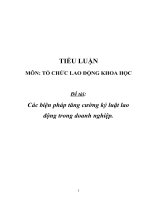 Các biện pháp tăng cường kỷ luật lao động trong doanh nghiệp