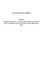 Rèn kỹ năng nói – viết qua phân môn Tập làm văn lớp 3, góp phần nâng cao chất lượng môn tiếng Việt