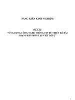 Ứng dụng CNTT để thiết kế bài soạn phân môn tập viết lớp 2