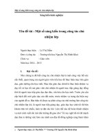 Một số kinh nghiệm trong công tác chủ nhiệm lớp