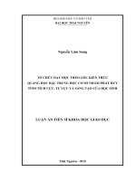Tổ chức dạy học theo góc kiến thức quang học bậc trung học cơ sở nhằm phát huy tính tích cực, tự lực và sáng tạo của học sinh